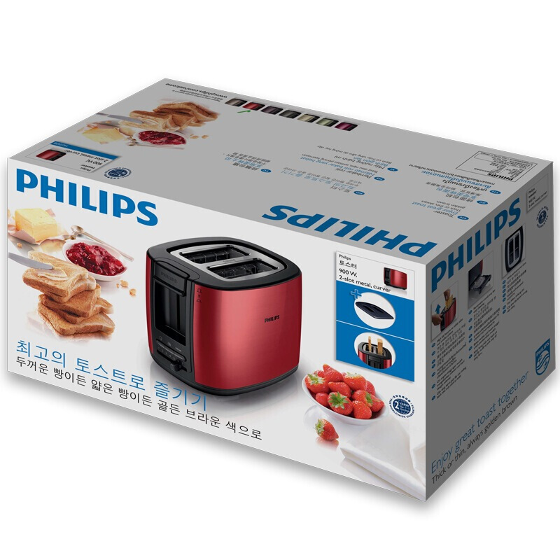 飞利浦(Philips)面包机HD2628/49 烤面包多士炉 自动安全关熄 7档调温设定 可分离式面包屑底盘
