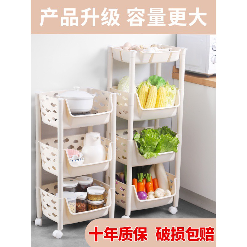 厨房菜架子果蔬篮子落地放蔬菜的置物架多层收纳架家用储物筐收纳层架 三维工匠高清大图