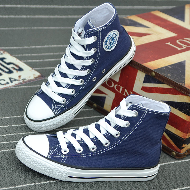 环球学生高帮帆布鞋