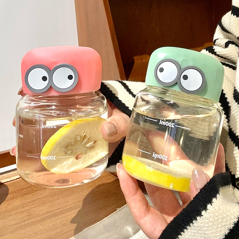 三维工匠高颜值摇摇杯刻度迷你玻璃杯可爱学生豆浆早餐冲泡杯便携水杯