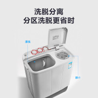 小天鹅(LittleSwan)TP80VDS08新品8公斤双桶 双缸 半自动洗脱分离洗衣机脱水机 家用