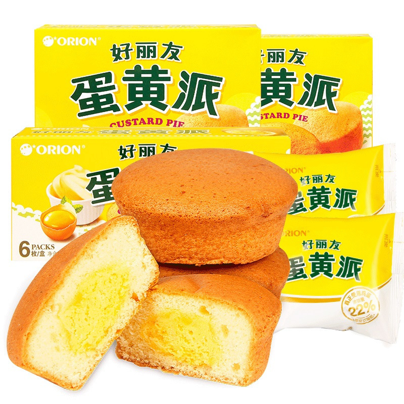 好丽友蛋黄派6枚盒装