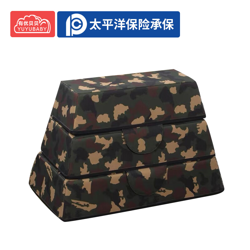 有优贝贝儿童体能训练器材软体跳马箱幼儿园感统跳跃玩具3层防水迷彩布高清大图