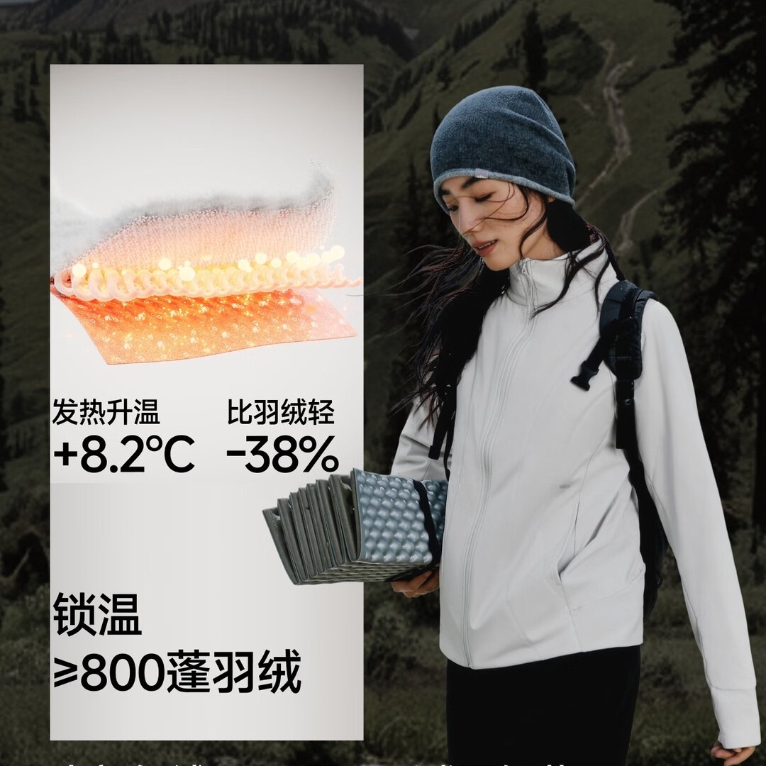 蕉下外套女气绒服立领夹克棉服弹力户外保暖抗湿冷夹棉外套CL021默认主图颜色,其余颜色尺码备注高清大图