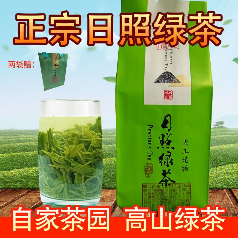 {买一斤送一斤}山东日照绿茶一级新茶绿茶叶嫩芽浓香豆香型批发价 半斤粗叶茶[每日特价品尝款] 山东日照自家父亲的茶园