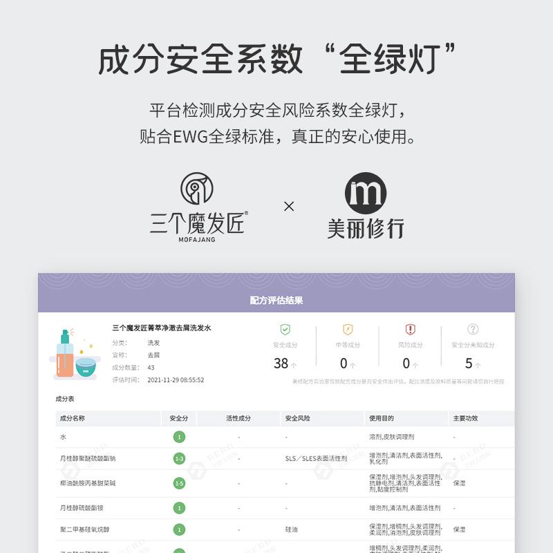 三个魔发匠 去屑舒痒洗护套装 菁萃净澈去屑洗发水+菁萃舒爽顺滑润发乳 400ml*2 YGQC高清大图