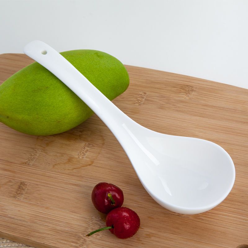 金岚玉骨质瓷分汤勺香榭丽舍骨瓷大调羹瓷大马戈大汤勺子长汤勺 纯奶