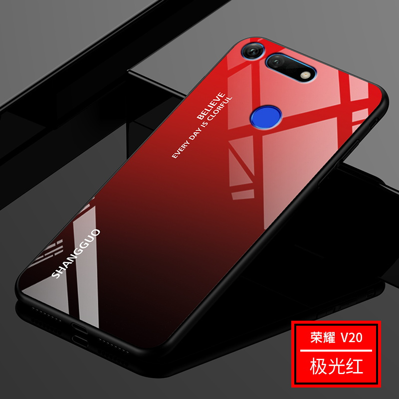 KONEL 华为mate20/20x/20pro手机壳P30/P20/Pro玻璃后壳极光渐变防摔琉璃V20潮镜面硬26