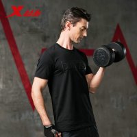 特步（Xtep）男T恤夏新品短袖字母印花T恤简约时尚休闲上衣