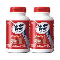 [2瓶装]Schiff Move Free 糖维骨力软骨素钙片 成人中老年人护关氨节 膳食营养补充剂 红瓶170粒x2