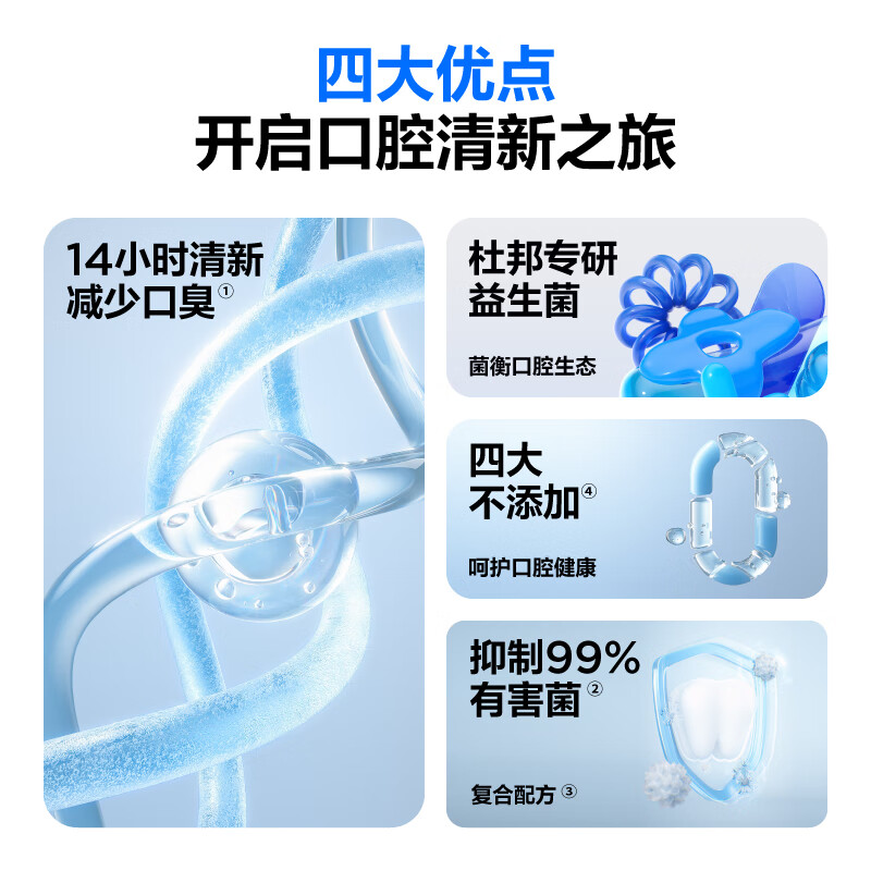 参半oralshark清新牙膏冻感薄荷味120g *2高清大图