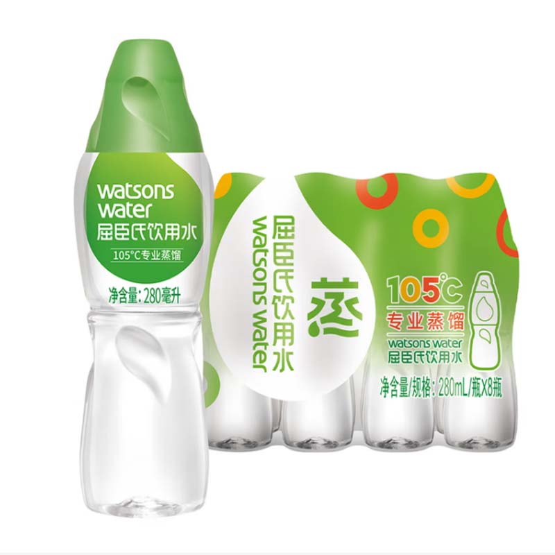 蒸馏水 品牌:屈臣氏;规格型号:280ml*8瓶