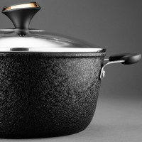 爱仕达 汤锅 不粘锅20cm 黑曜冰裂纹不沾煲汤/煮面锅 厚底TL20C3WG 电磁炉煤气通用