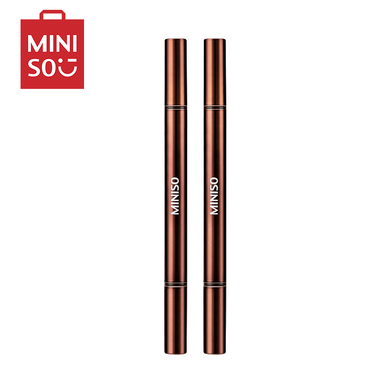 名创优品(miniso) 彩色双头粗细液体眼线笔防水防汗新手[粽色*2]