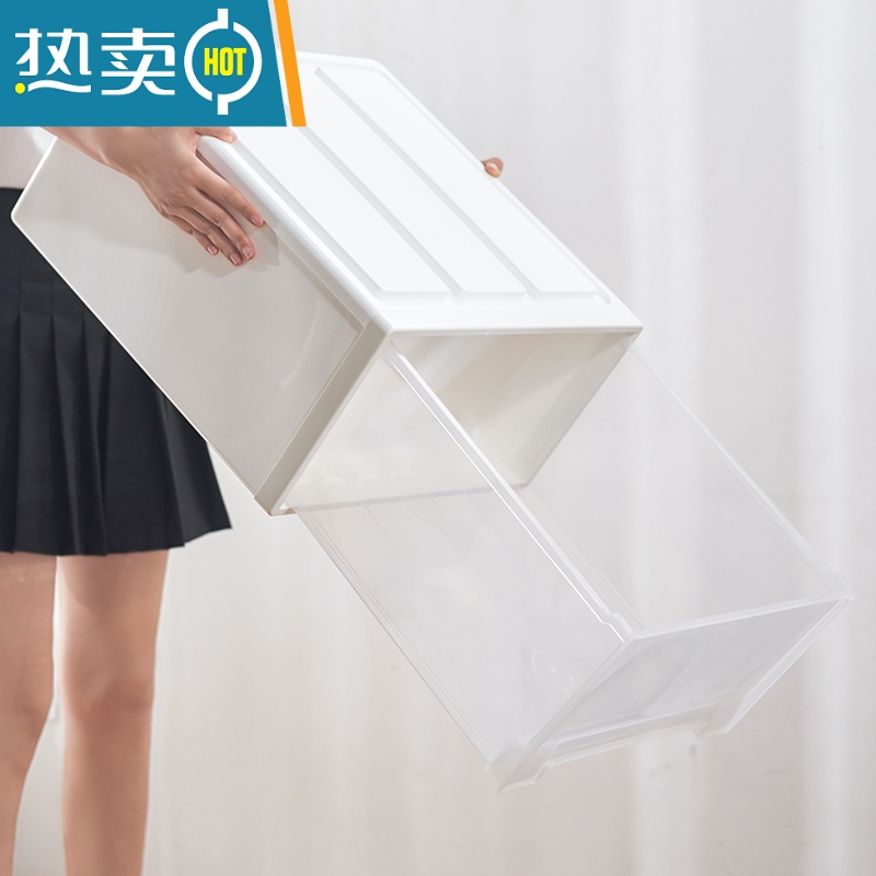 敬平收纳箱式透明衣服衣物收纳盒塑料家用储物柜子衣柜整理箱器收纳柜高清大图