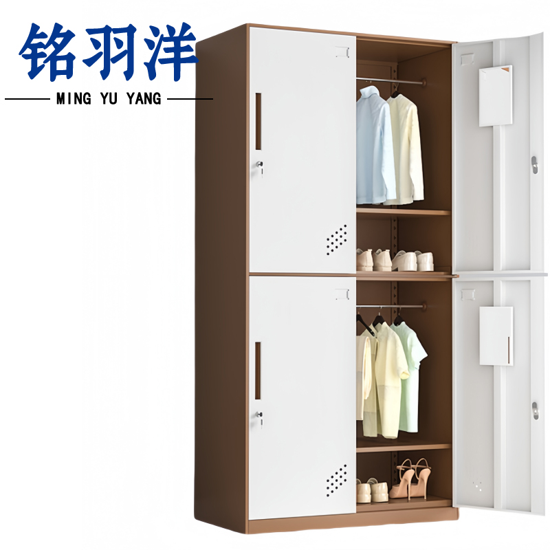 铭羽洋钢制衣柜4门90*50*185cm台高清大图
