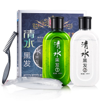 瑞虎染得快染发膏染发剂自然黑 清水黑发1号剂100ml+2号剂100ml 白发变黑发一染就黑