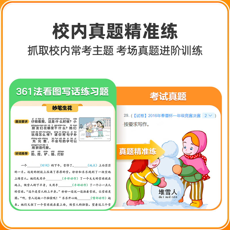 [1-2年级 共4本]361法看图写话. 小学一年级 [正版]学而思361法看图写话一二年级全套手把手教孩子写作思路填空