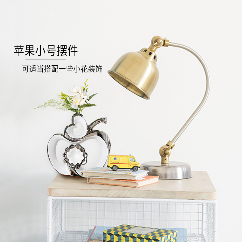 现代简约陶瓷工艺品时尚家居装饰品客厅电视柜酒柜苹果创意摆件 三维工匠 行运摆件高清大图