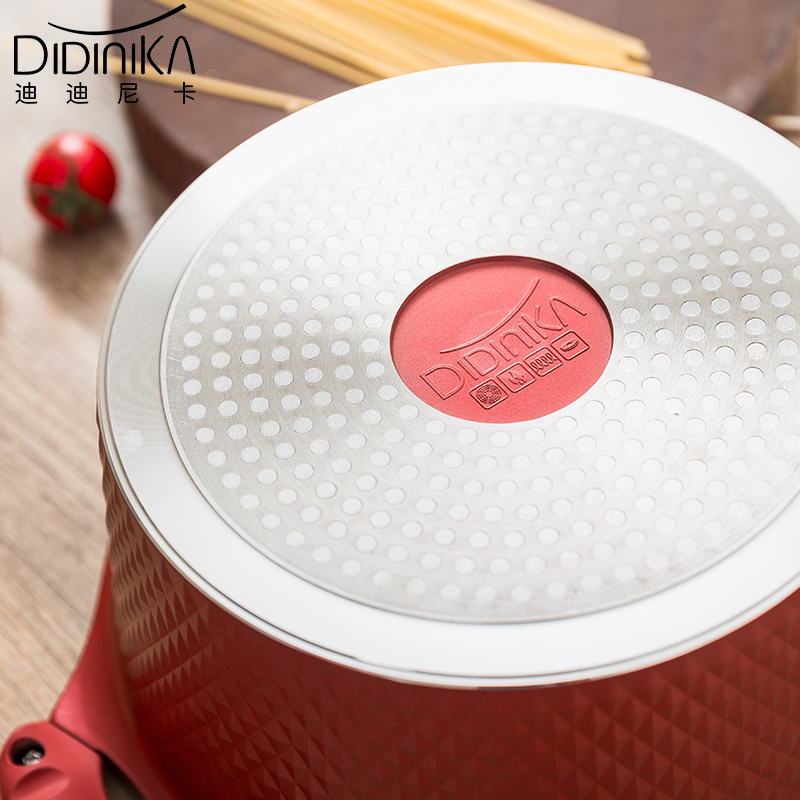 迪迪尼卡(Didinika) 麦饭石汤锅蒸锅两用不粘锅电磁炉燃气灶适用家用炖锅24cm
