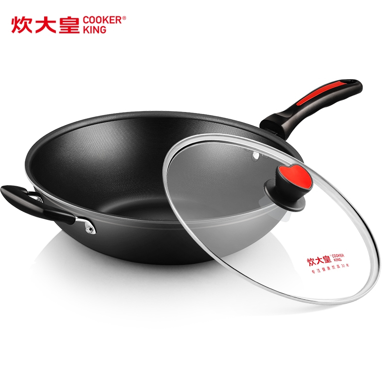 炊大皇(COOKER KING) 炒锅CKN4636BF 无油烟易洁炒锅不粘锅节能复合锅底传热快厨房锅具36cm