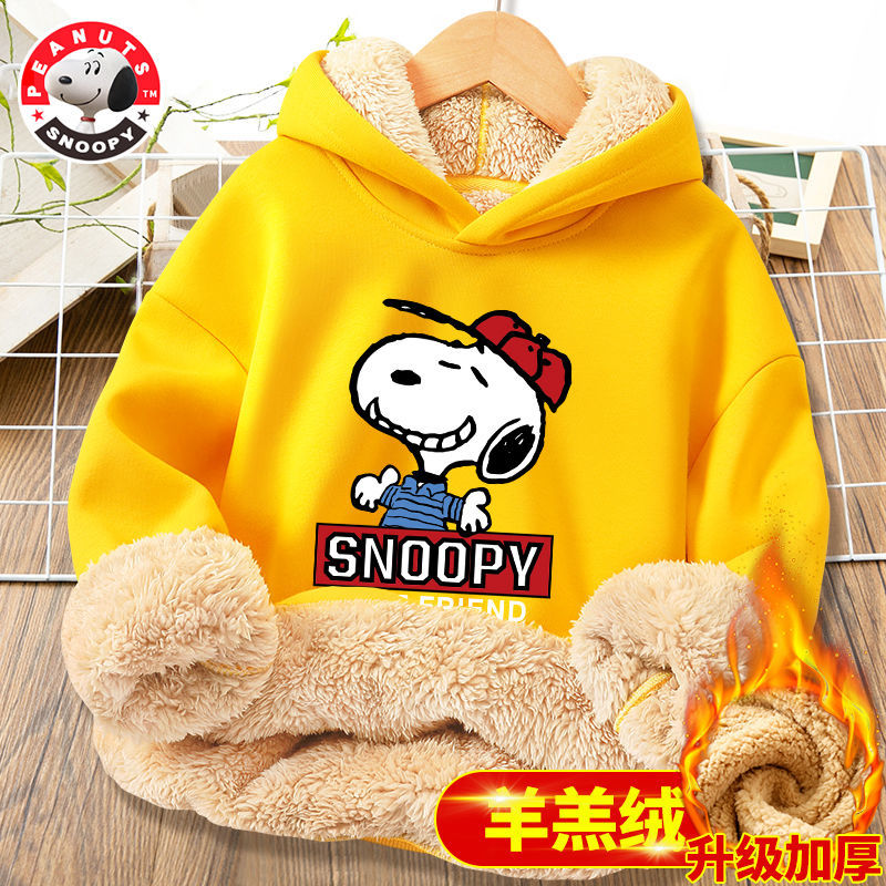 童装儿童卫衣加绒保暖冬季男女中大童羊羔绒连帽休闲针织上衣LJX高清大图