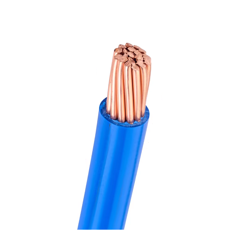 绵缆 铜芯聚氯乙烯绝缘电缆 BV-50蓝色450/750V 米高清大图
