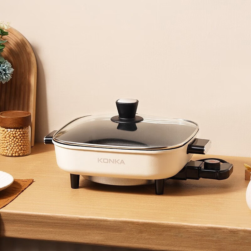 康佳电火锅5L涮煎炒烤焖炖煮多功能锅外观简洁大方KGJK-1602高清大图