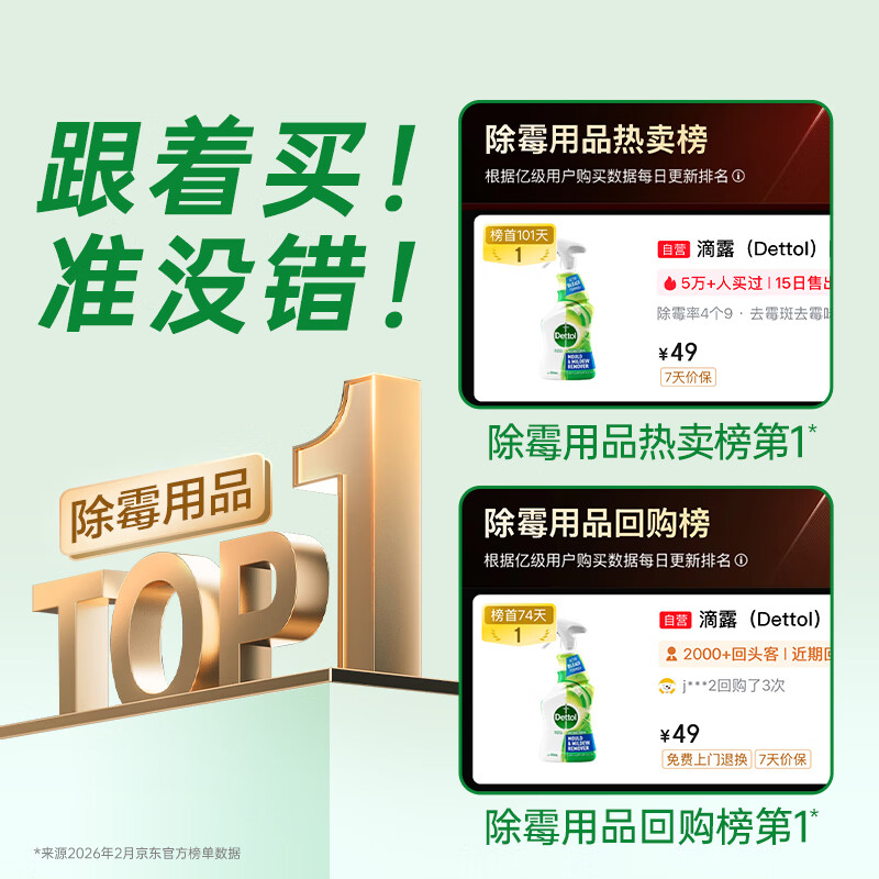 滴露(Dettol)除霉除菌喷雾500ml高清大图