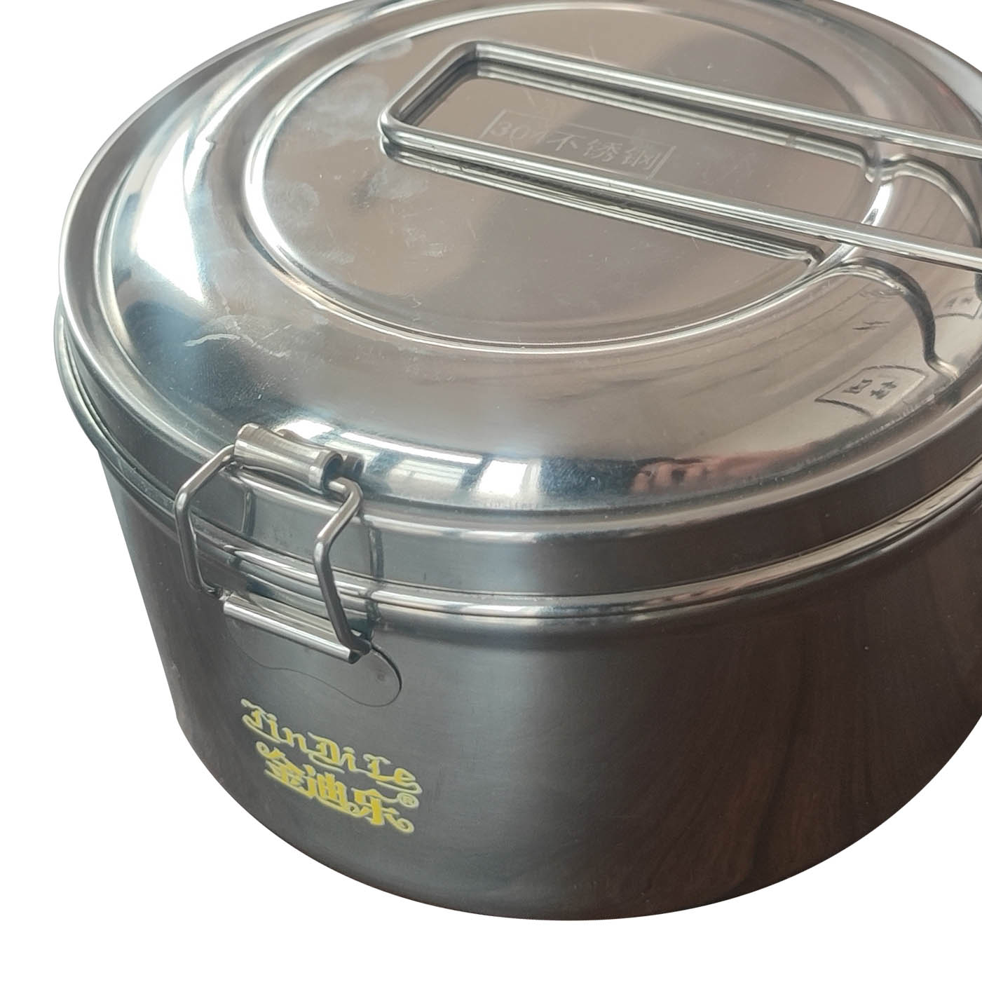 金迪乐不锈钢饭盒食堂便当盒圆形餐盒高清大图