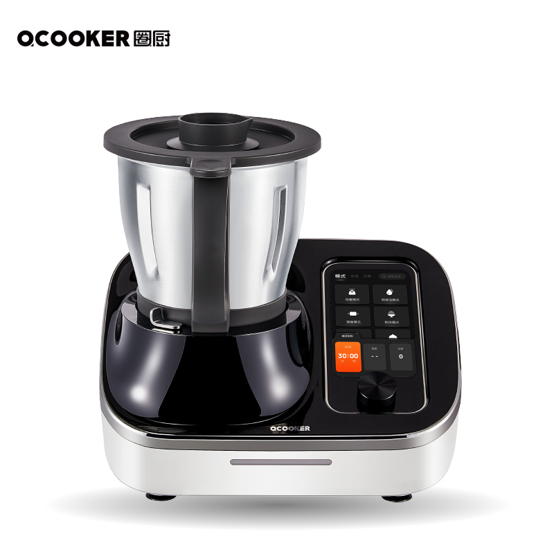 圈厨(QCOOKER)多功能智能料理机无油烟AI智能商用绞肉机研磨机家用全自动炒菜机饭煲电蒸锅切碎机烹饪机器人一体机C2