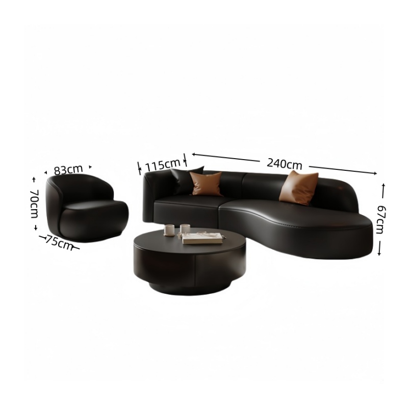 攸形沙发套装4+1+茶几240*115*67cm套高清大图