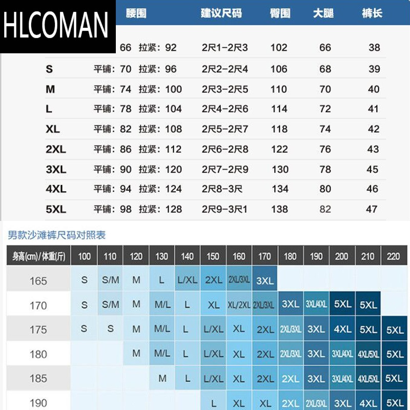 HLCOMANins超火的短裤男夏天海边潮流沙滩裤男运动大码速干跑步宽松温泉