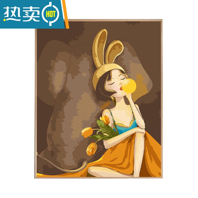 敬平《相伴》 数字油画diy填充涂色填上色手工绘画画水彩油彩装饰装饰画高清大图