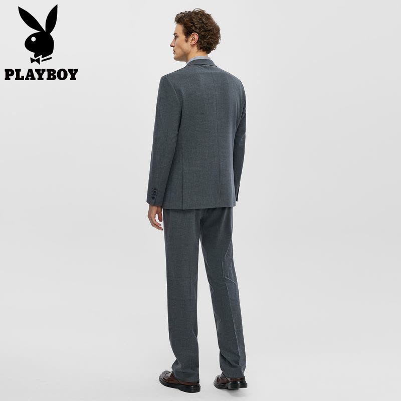 [高端套装]花花公子商务休闲西服套装高级感平驳领西装直筒西裤图片