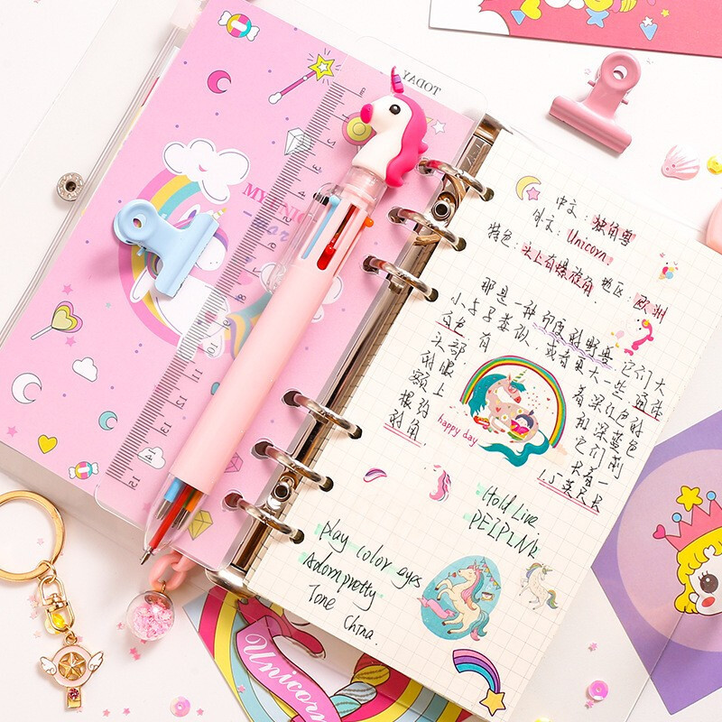 林檎独角兽手帐本活页少女心ins日记本女生流沙网红可爱学生日记本