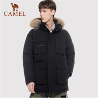 骆驼CAMEL户外羽绒服情侣款加厚工装连帽派克蓬松大毛领外套男女
