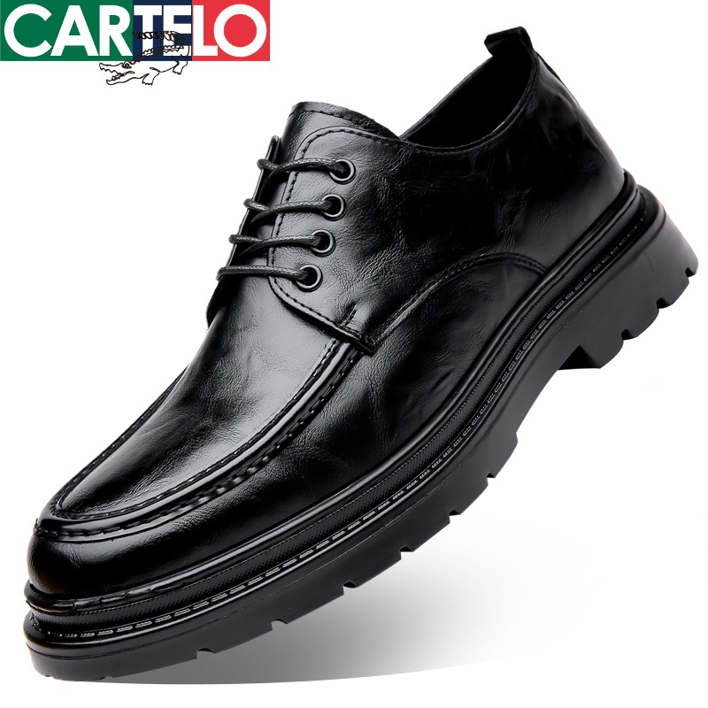 [线下专柜同款]卡帝乐鳄鱼(CARTELO)新款时尚真皮休闲鞋商务皮鞋男鞋