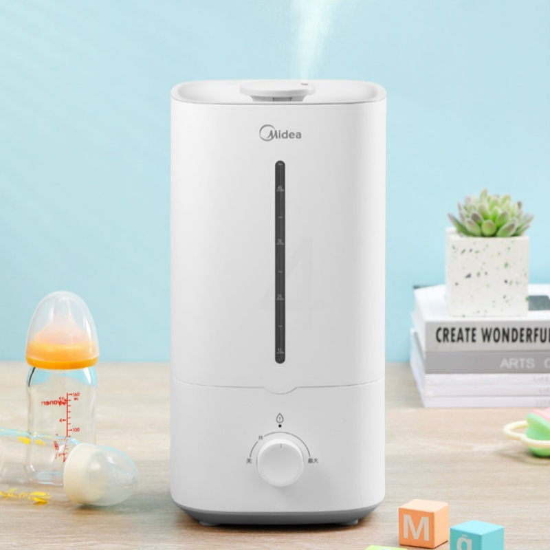 美的加湿器家用卧室抗菌小型大喷雾器大雾量孕妇婴儿净化空气4.5L 白色