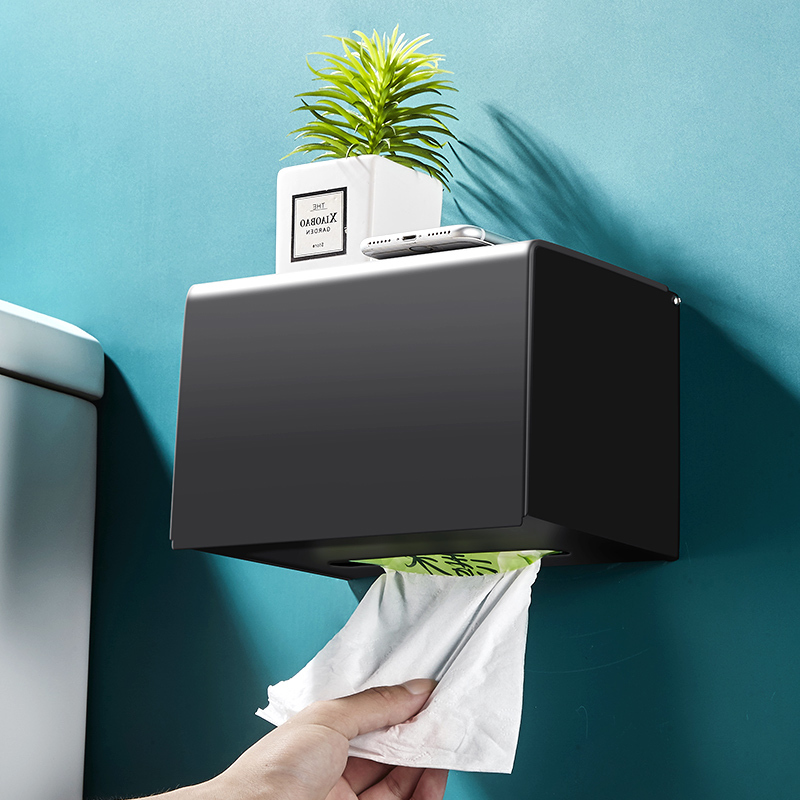 卫生间纸巾盒免打孔防水浴室厕所抽纸卷纸盒家用壁挂式创意纸巾架大