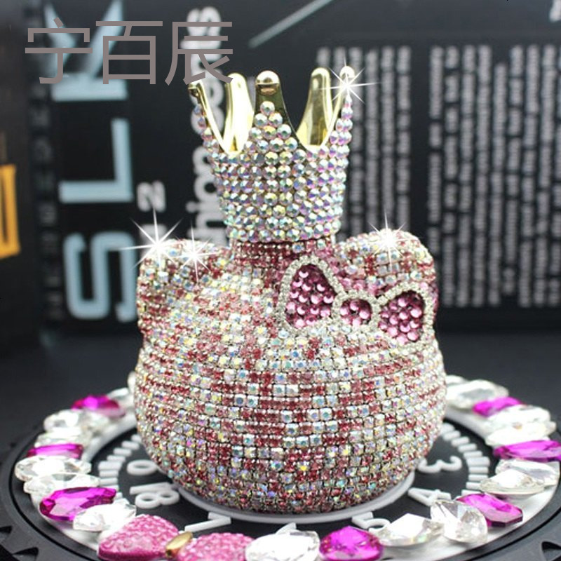 幻海女性镶钻水晶汽车香水座创意皇冠车载座式香水车内饰品摆件除异味