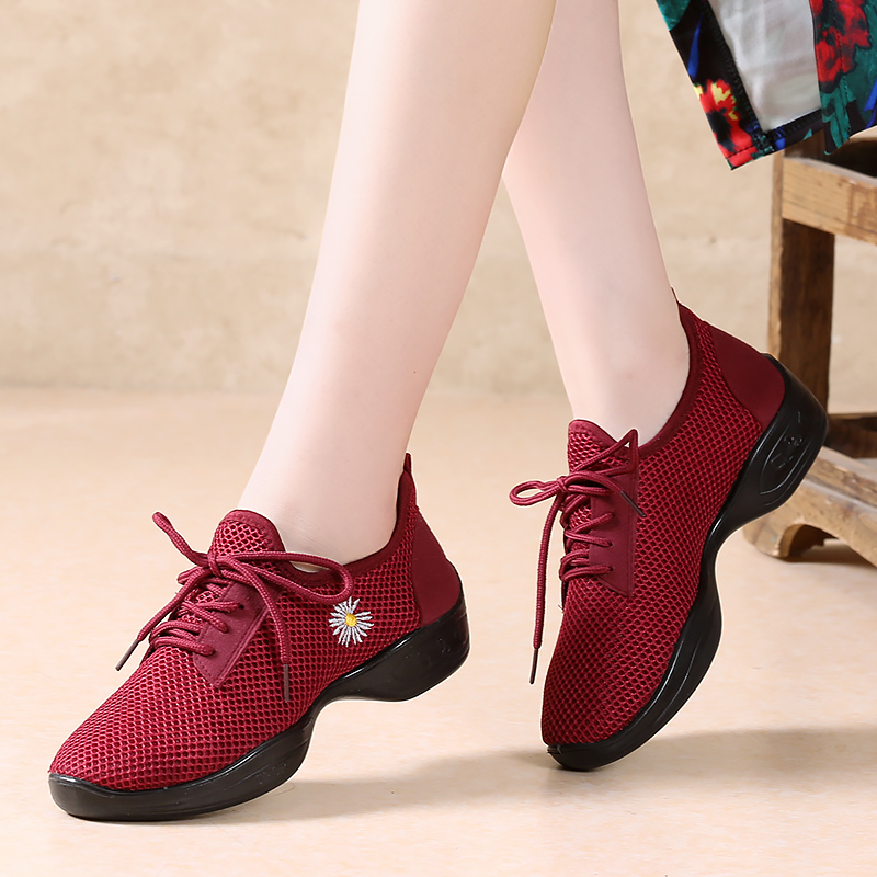 枫述夏季新款广场舞鞋老北京布鞋小雏菊舞蹈鞋女软底透气跳舞鞋女鞋
