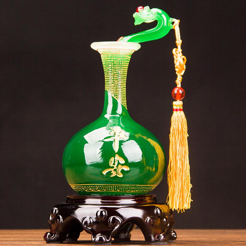 美帮汇平安如意花瓶摆件家居酒柜电视柜玄关茶几创意客厅卧室内软装饰品高清大图