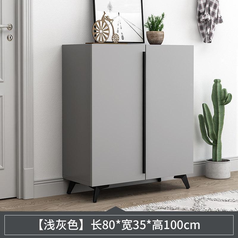 森美人鞋柜家用大口大容量简约现代多层收纳储物柜入户玄关柜轻奢鞋架 B款-浅灰色80cm【送货上楼】组装