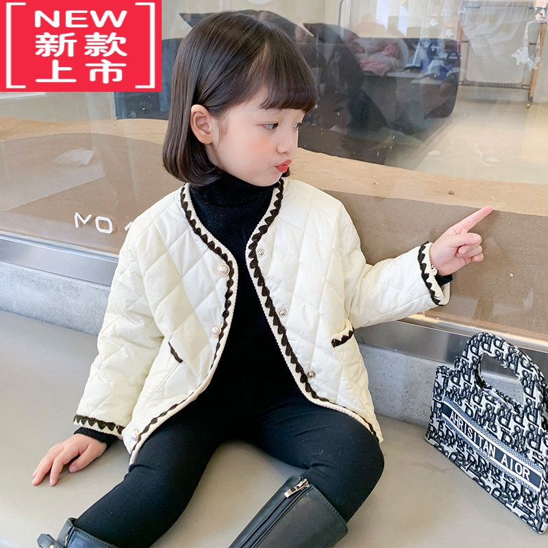 可莉允女童棉衣2022新款秋冬儿童洋气保暖短款加厚一岁宝宝冬天外套棉服