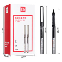 得力(deli)33966直液式走珠笔 黑色30支/盒 0.5mm针管型考试中性笔黑色签字笔水笔学生用文具