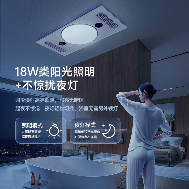 飞雕浴霸灯风暖排气扇照明一体暖风机吹风浴室卫生间集成吊顶取暖灯顶排气吸顶嵌入式高清大图