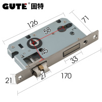 固特GUTE 铝合金门锁室内卧室房门锁美式黑色卫生间实木门把手家用静音门锁具(适合门厚38-45mm)