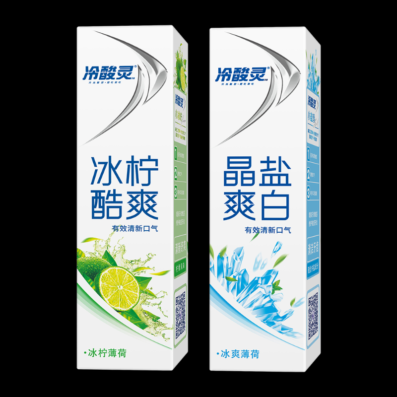 冷酸灵 清新口气组合 冰柠酷爽+晶盐爽白 130g*2 BDZSSC