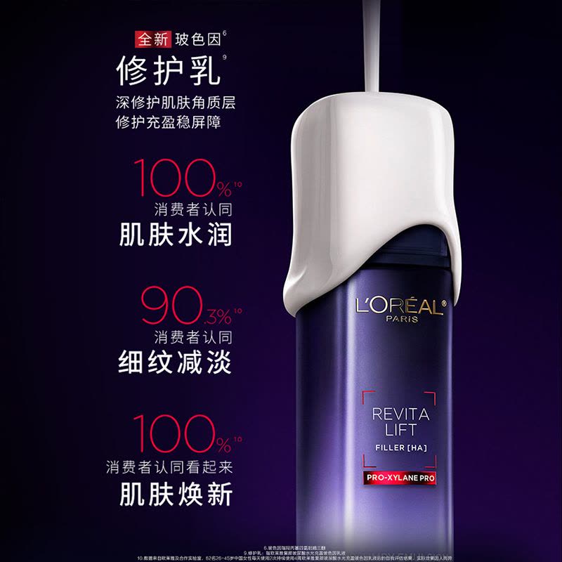 欧莱雅玻尿酸套装玻色因洁水乳精眼霜套装2.0升级保湿淡纹紧致修护护肤品生日礼物(洁面+玻色因水+乳液+黑精华+紫熨斗)图片